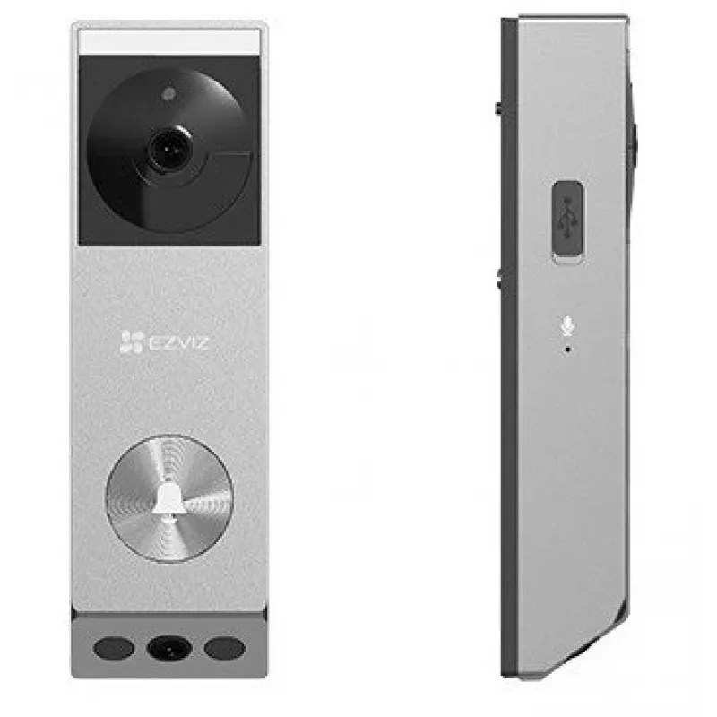 EZVIZ EP3x Pro videodeurbel op batterij met dubbele lens, zilver, 3 MP + 2 MP