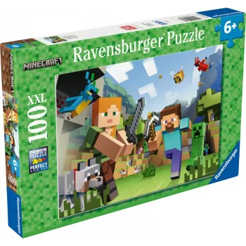 Puzzel XXL 100 stukjes - Minecraft Ravensburger XXL-puzzel met 100 stukjes en artwork uit Minecraft. Het product is bedoeld voor kinderen vanaf 6 jaar. Ravensburger is 's werelds grootste puzzelfabrikant en produceert al meer dan 120 jaar puzzels. Ravensburger-puzzels onderscheiden zich door een speciaal, antireflecterend oppervlak en worden gemaakt van geoctrooieerd, dik karton met een…