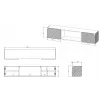 Cama RTV-kast LARA 183x35x37 wit mat + witte schouw