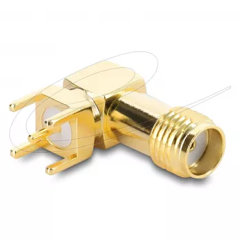 DELOCK kabeladapter SMA goud – adapter met SMA-naar-SMA-bussen, gouden uitvoering