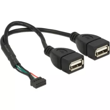 USB-kabel DeLOCK 84933 USB 2.0 0,2 m 2 x USB A zwart