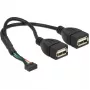 USB-kabel DeLOCK 84933 USB 2.0 0,2 m 2 x USB A zwart