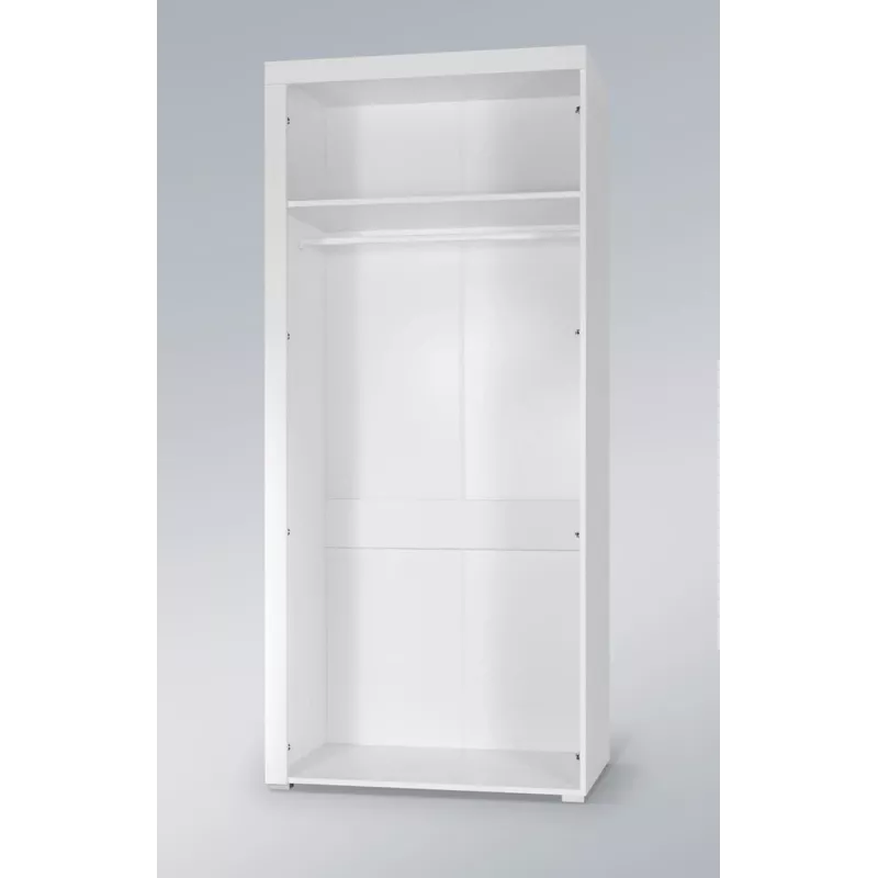 Cama Meble SAMBA 1 BI/CZ kledingkast, wit / zwart hoogglans