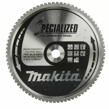 MAKITA CIRKELZAAGBLAD 355x30x80T GESPECIALISEERD VOOR SANDWICHPLATEN