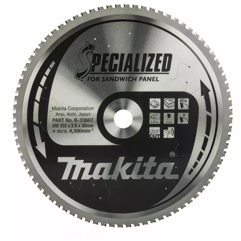MAKITA CIRKELZAAGBLAD 355x30x80T GESPECIALISEERD VOOR SANDWICHPLATEN
