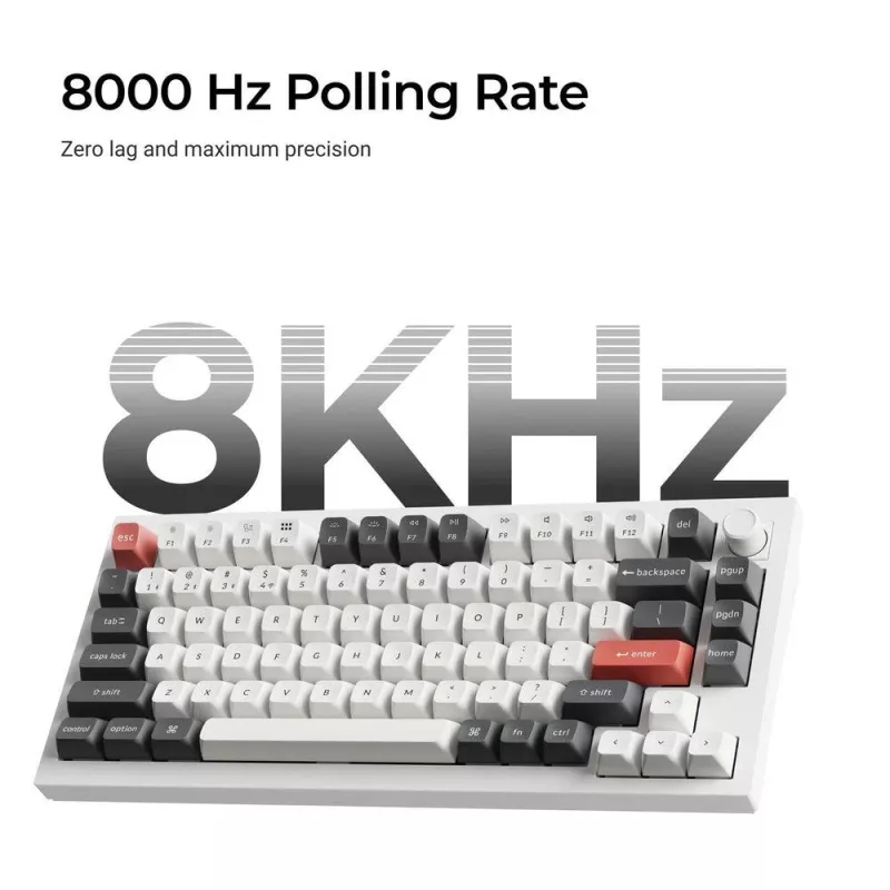 Mechanisch toetsenbord Keychron Q1 Ultra 8K — 75% layout, USB + RF draadloos + Bluetooth, RGB, zwart