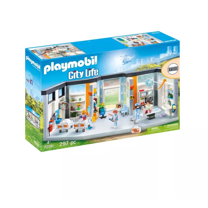 Speelgoedfiguur Playmobil 70191 ingerichte ziekenhuisvleugel 297 onderdelen