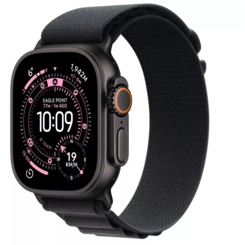 Smartwatch Apple Watch Ultra 3 GPS + Cellular 49mm Black Titanium Case met Black Alpine Loop Large