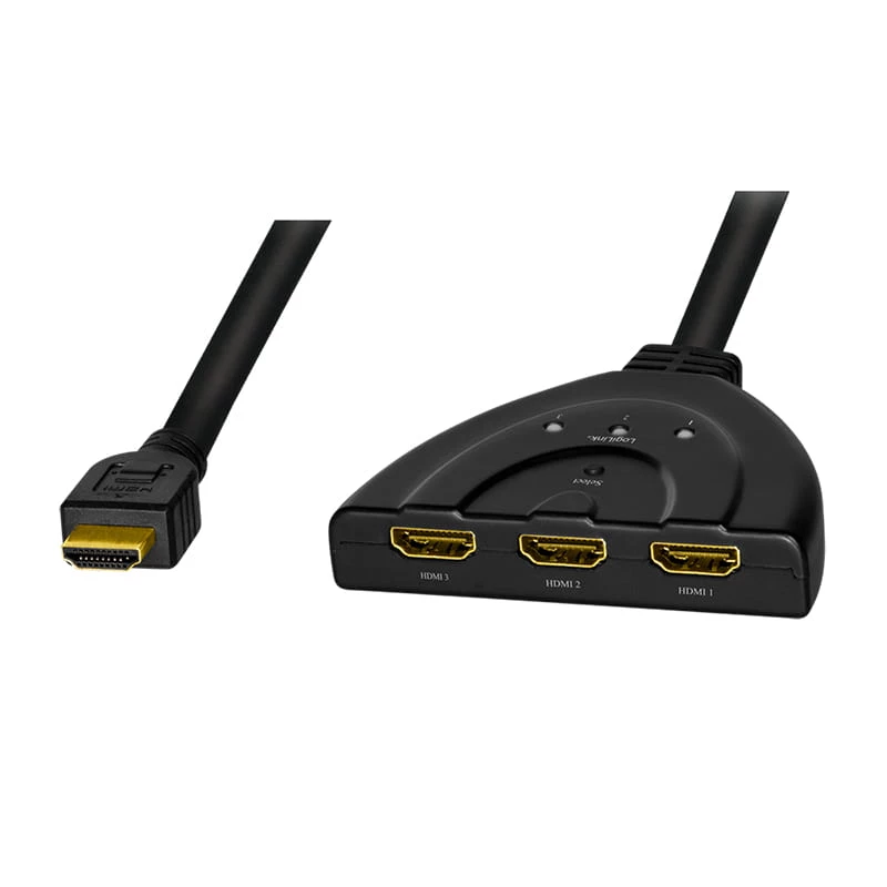 LogiLink - Video-/audiosplitter/switch - 3 x HDMI - desktop