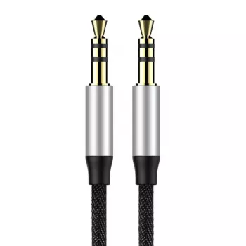 Baseus Yiven audiokabel 3,5-mm jackplug M30 1,5 m zilver + zwart