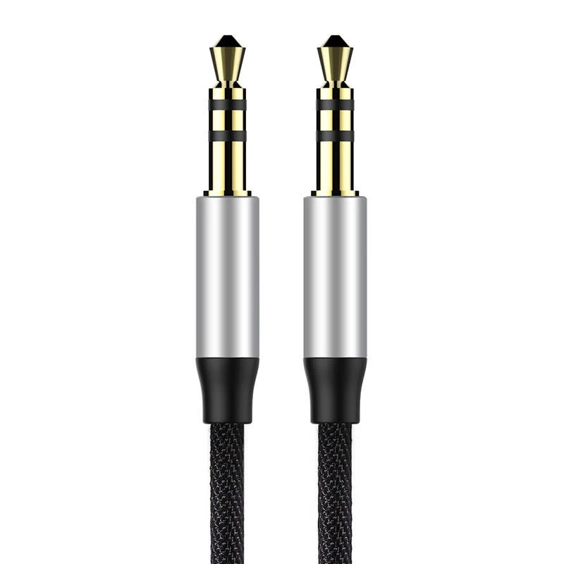 Baseus Yiven audiokabel 3,5-mm jackplug M30 1,5 m zilver + zwart