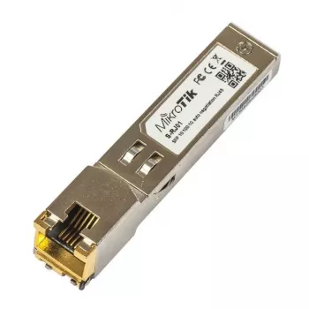 Netwerk-switch-module MikroTik S-RJ01 — 1× Gigabit Ethernet (RJ-45), 1000 Mbit/s, 1,25 Gbit/s datasnelheid, 0,1 km overdracht