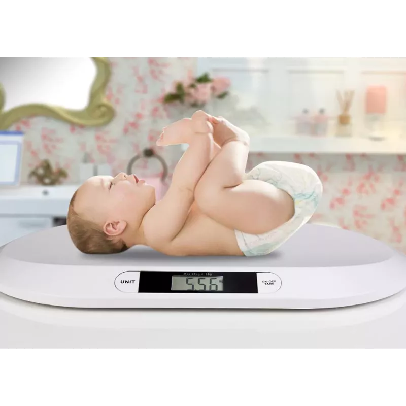 Esperanza EBS019 Bebe elektronische babyweegschaal, 20 kg, nauwkeurigheid 10 g, LCD-display, wit