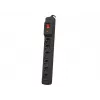 Stekkerdoos ARMAC Multi M6 overspanningsbeveiliging, 6 stopcontacten, 10 m kabel, zwart