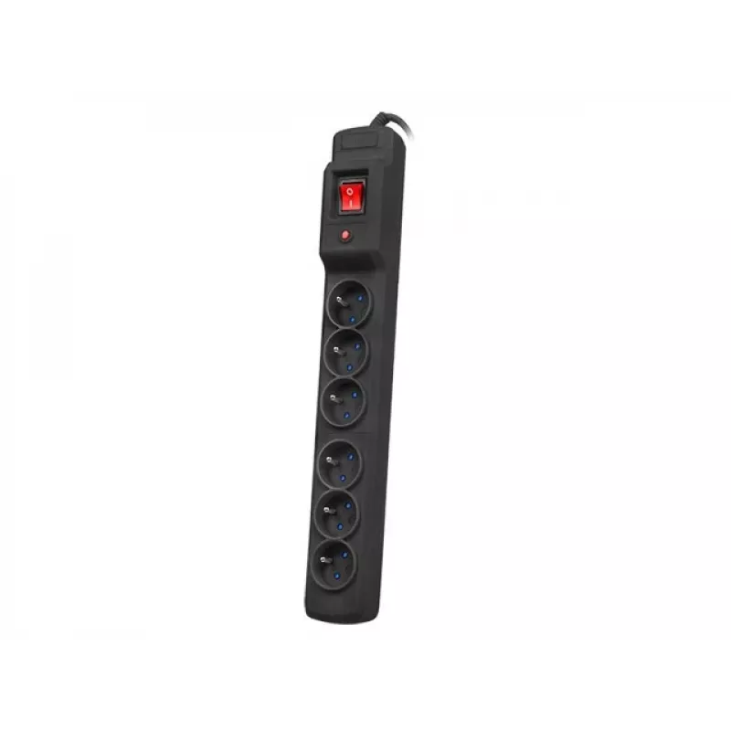 Stekkerdoos ARMAC Multi M6 overspanningsbeveiliging, 6 stopcontacten, 10 m kabel, zwart