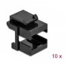 Keystone-afdekking DeLOCK 86806 zwart voor glasvezelkoppeling 10 stuks