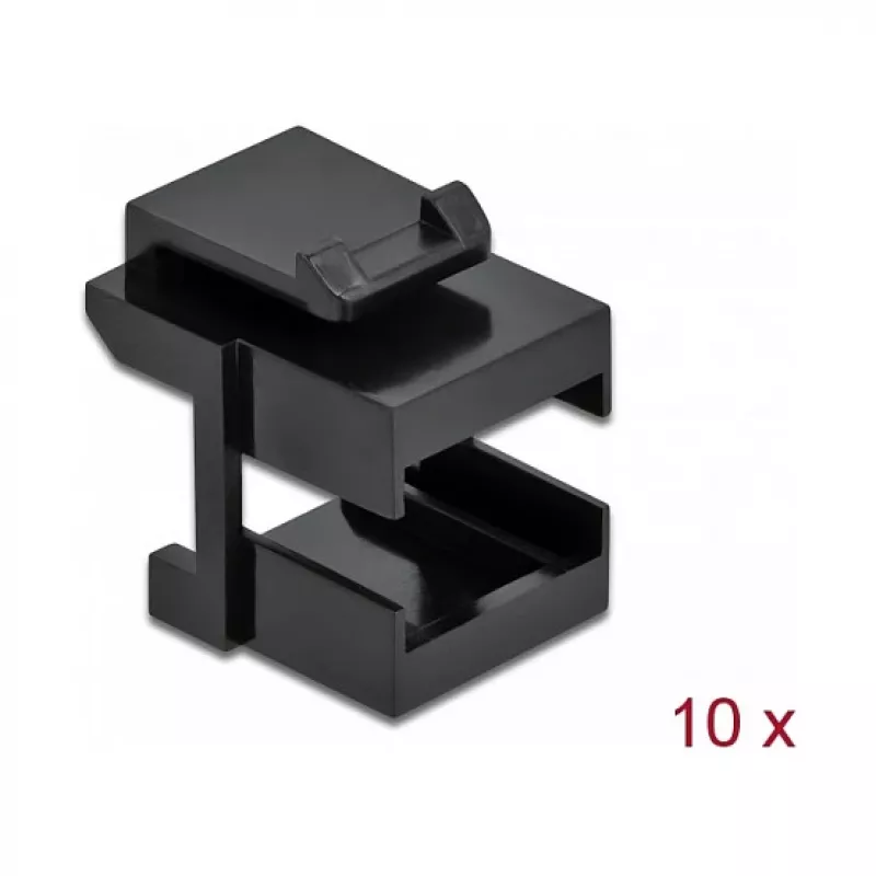 Keystone-afdekking DeLOCK 86806 zwart voor glasvezelkoppeling 10 stuks