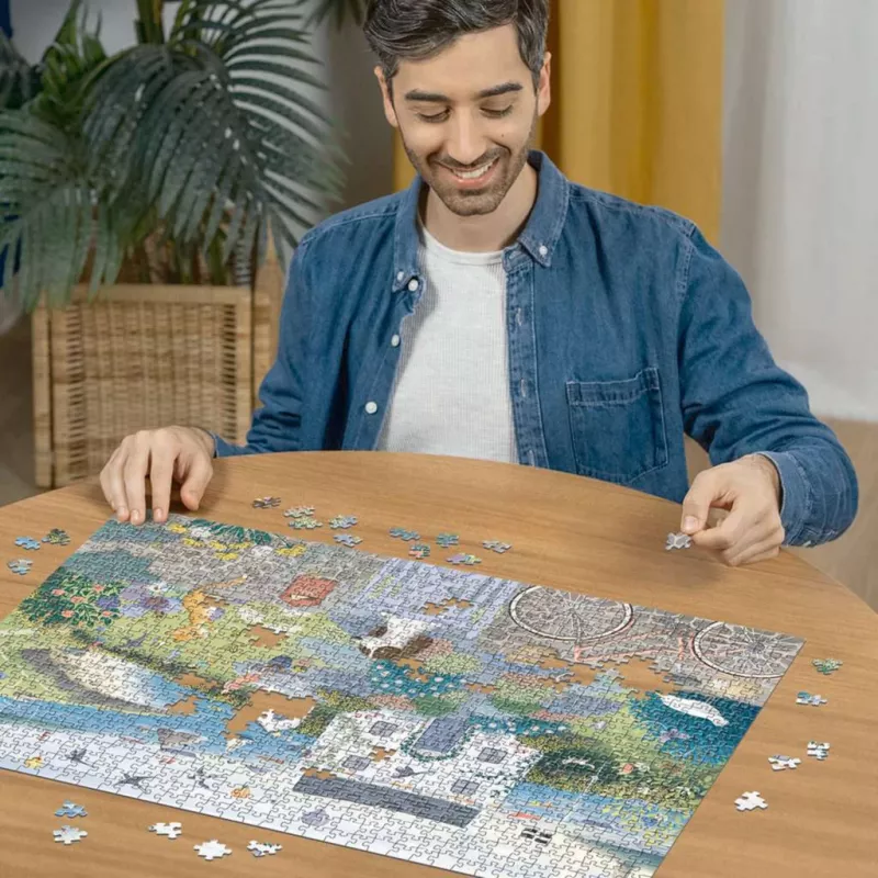 Puzzel Ravensburger Coastal Cottage 1000 stukjes, 700 mm breed, 2 mm dik