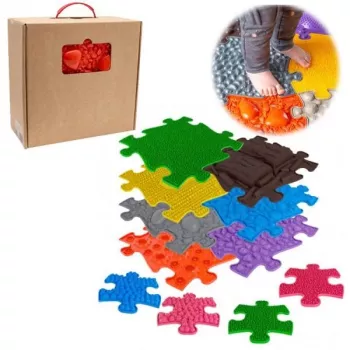 Sensorische orthopedische matten-set ASKATO 11-in-1 Medium — 11 puzzelstukken (Mfk-021-01)