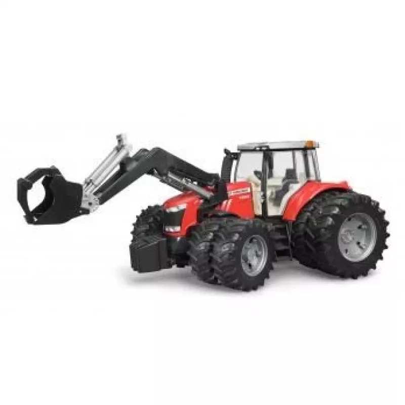 Speelgoedtractor BRUDER Massey Ferguson 7624 met voorlader, rood, voor kinderen vanaf 3 jaar