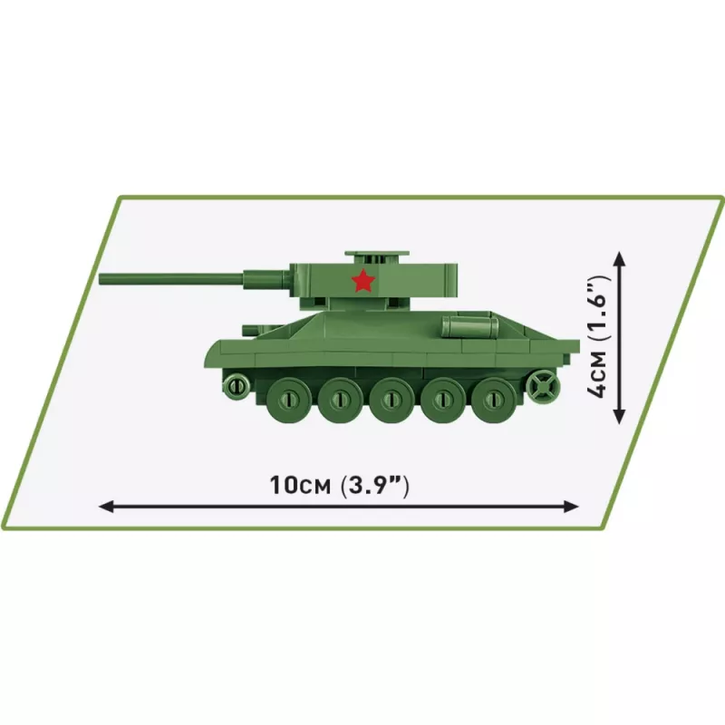 Bouwset Cobi T-34-85 tankmodel — 110 onderdelen, leeftijd 6+, groen