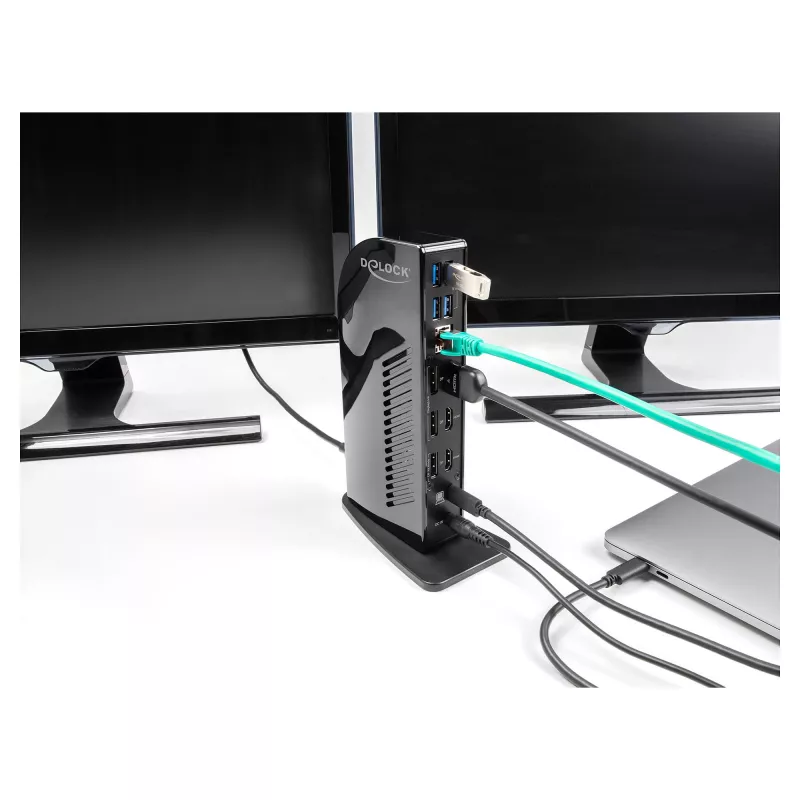 DeLOCK USB Type-C Triple Display Docking Station 4K USB-hub LAN audio PD 96W