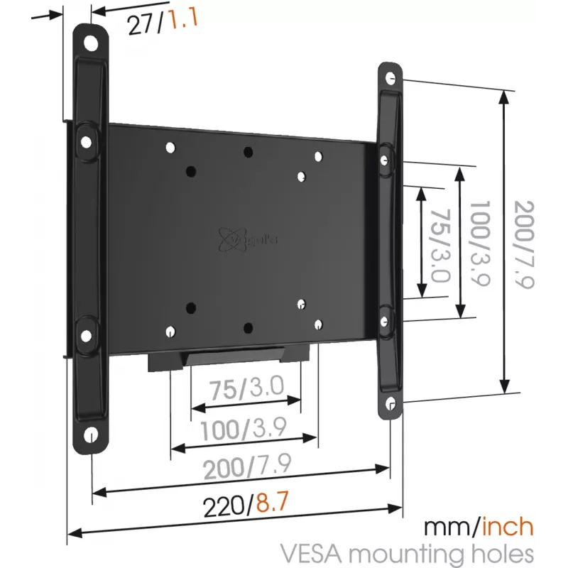 Vogels | Wandsteun | MA2000-A1 | Vast | 26-40 inch | Maximale belasting 30 kg | Zwart