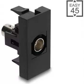 BNC-module DELOCK 90960 Easy 45 zwart — BNC-aansluitmodule, 45° haaks