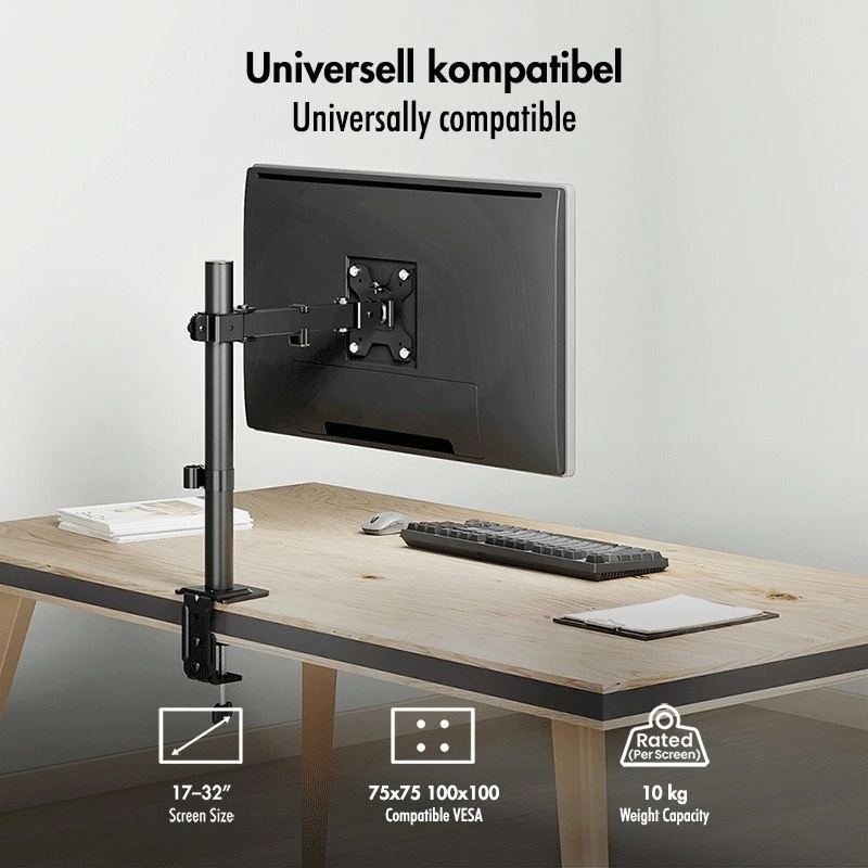 Monitorarm 17-32 inch, max. 10 kg, staal