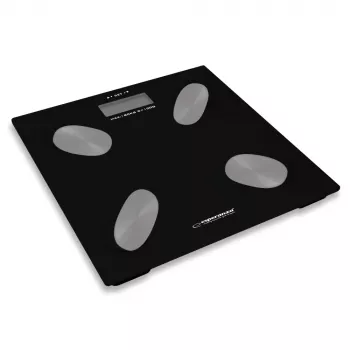 Elektronische personenweegschaal ESPERANZA EBS022K — digitale vetweegschaal, gehard glas, 180 kg, BMI, 12-gebruikersgeheugen
