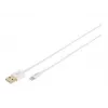 DIGITUS - Lightning-kabel - Lightning (M) naar USB (M) - 1,0 m - dubbele isolatie - wit - gegoten - voor Apple iPad/iPhone/iPod (Lightning) (DB-600106-010-W)