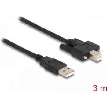 DeLOCK kabel USB 2.0 Type-A stekker naar Type-B stekker met schroeven 3 m