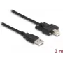 DeLOCK kabel USB 2.0 Type-A stekker naar Type-B stekker met schroeven 3 m