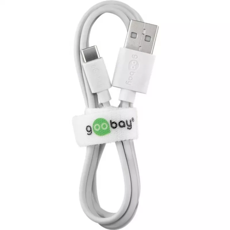 Wentronic 59130 2m USB A USB C stekker wit USB-kabel (59130)