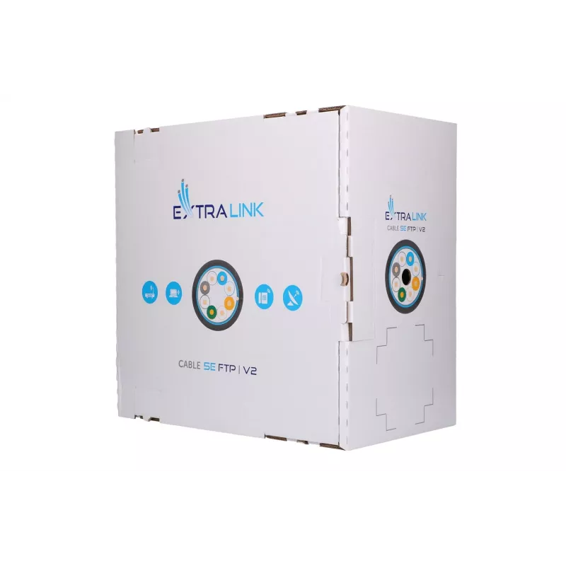 Netwerkkabel Extralink Twisted Pair CAT5E FTP (F/UTP) V2 Outdoor 305M zwart