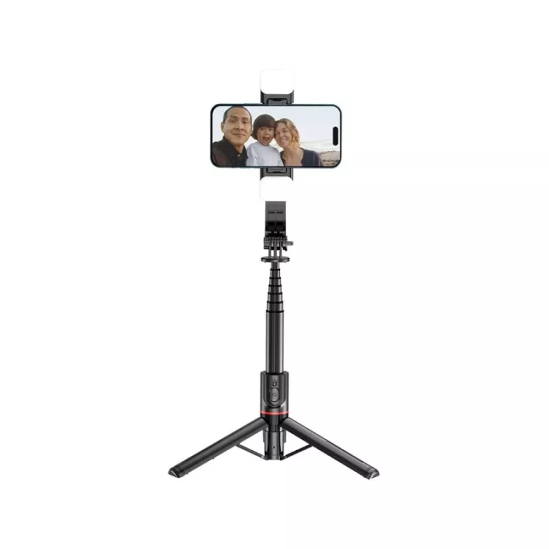 Tech-Protect L05S selfiestick met statief, LED-lamp en Bluetooth-afstandsbediening