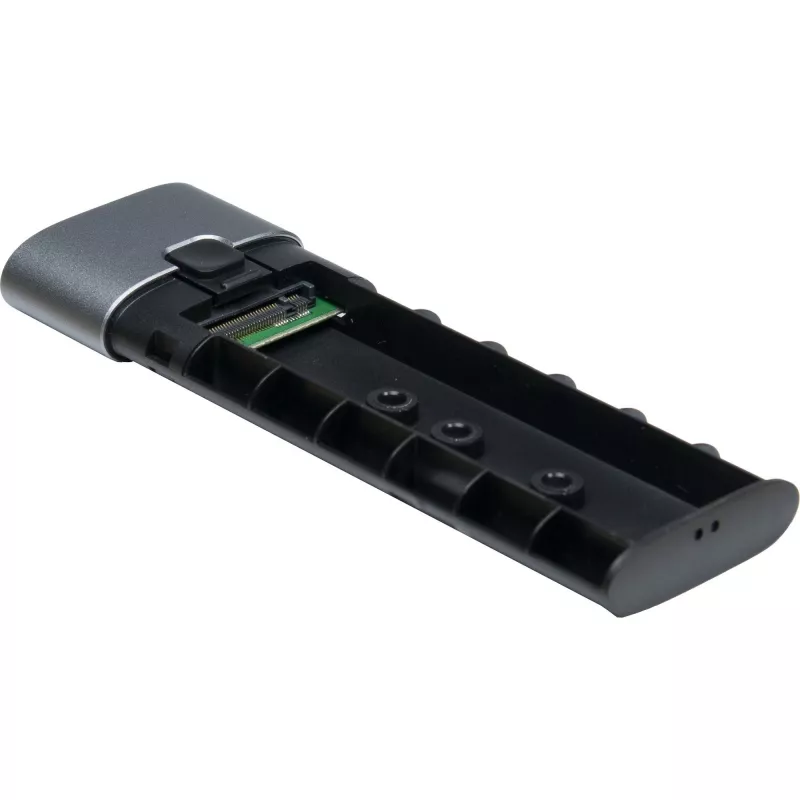 Inter-Tech GD-MS013 M.2 NVMe-schijfbehuizing, USB-C 3.2 Gen 2 10 Gbit/s, 113x37x12 mm, grijs