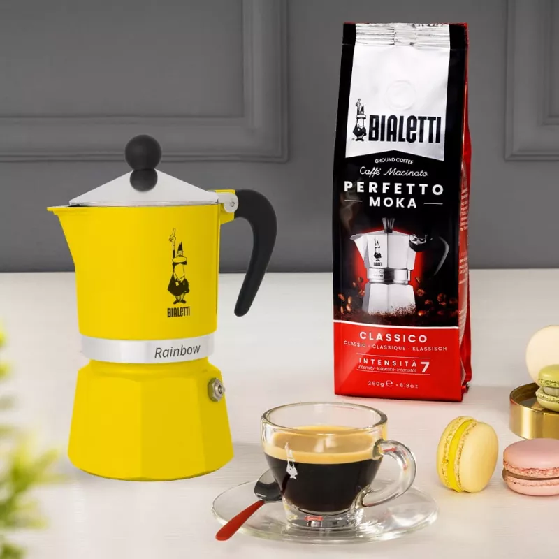 Moka pot Bialetti Rainbow zwart geel