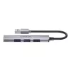 Unitek H1208A USB-A-hub, 4 poorten (1x USB-A 5 Gbps, 3x USB-A 2.0), aluminium, zilver