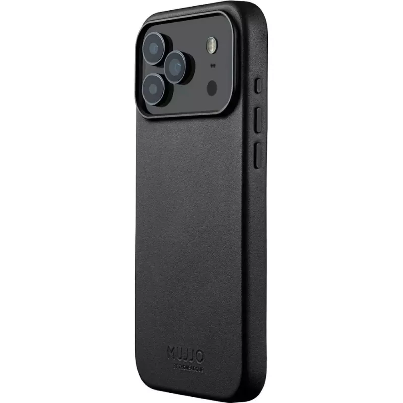 Mujjo Full Leather Case hoes voor iPhone 17 Pro Max zwart