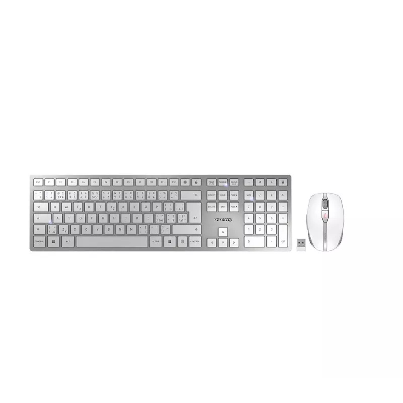 CHERRY DW 9100 slank toetsenbord muis inbegrepen universeel RF draadloos + Bluetooth Tsjechisch, Slowaaks zilver