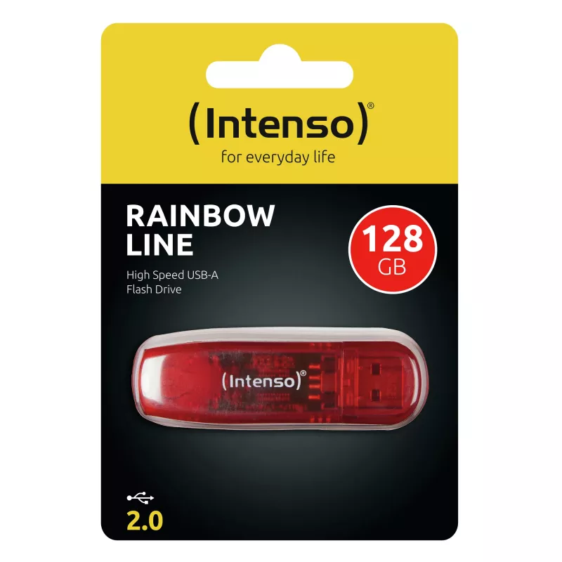 USB-flashdrive Intenso 128 GB USB Type-A 2.0 Rood Transparant