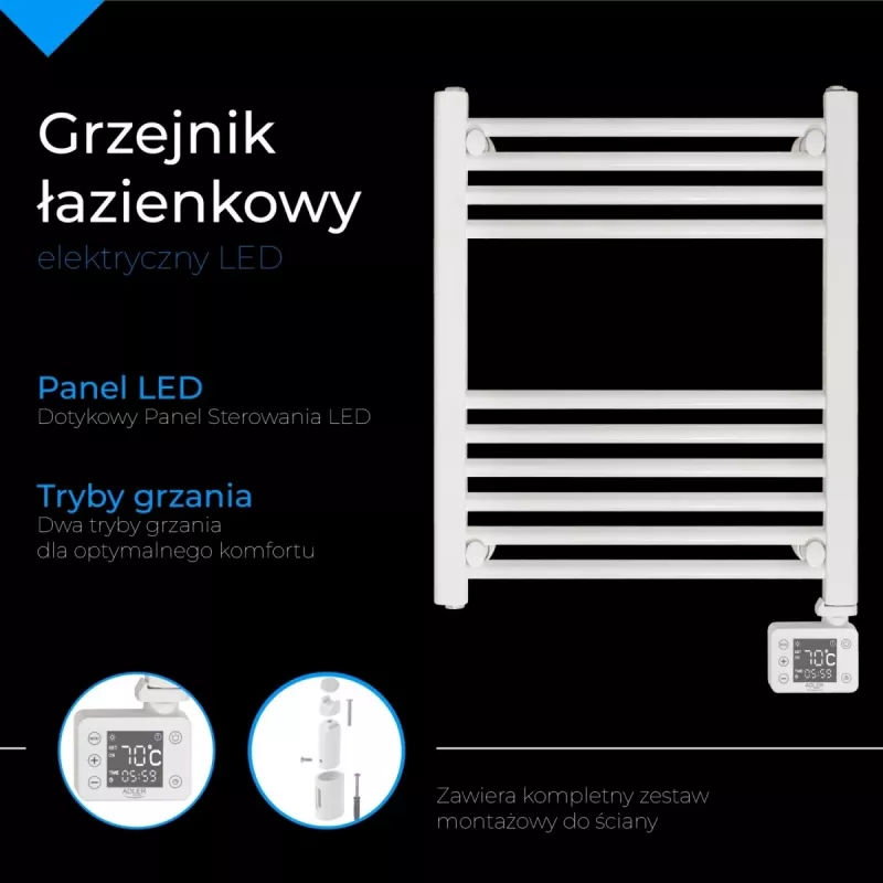 LED elektrische badkamerradiator | AD 7823 | radiator | 400 W | wit | IP24