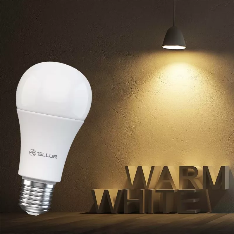 Slimme WiFi-lamp Tellur TLL331331 9W wit warm dimmer — instelbaar warmwit licht, Wi‑Fi-bediening