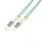 Logilink - Patchkabel - LC Multi-Mode (M) - LC Multi-Mode (M) - 50 cm - Glasvezel - 50/125 micrometer - OM3 - halogeenvrij - aquamarijn (FP3LC00)