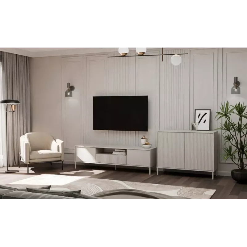 KAMARO 2D smalle commode, kasjmierkleur