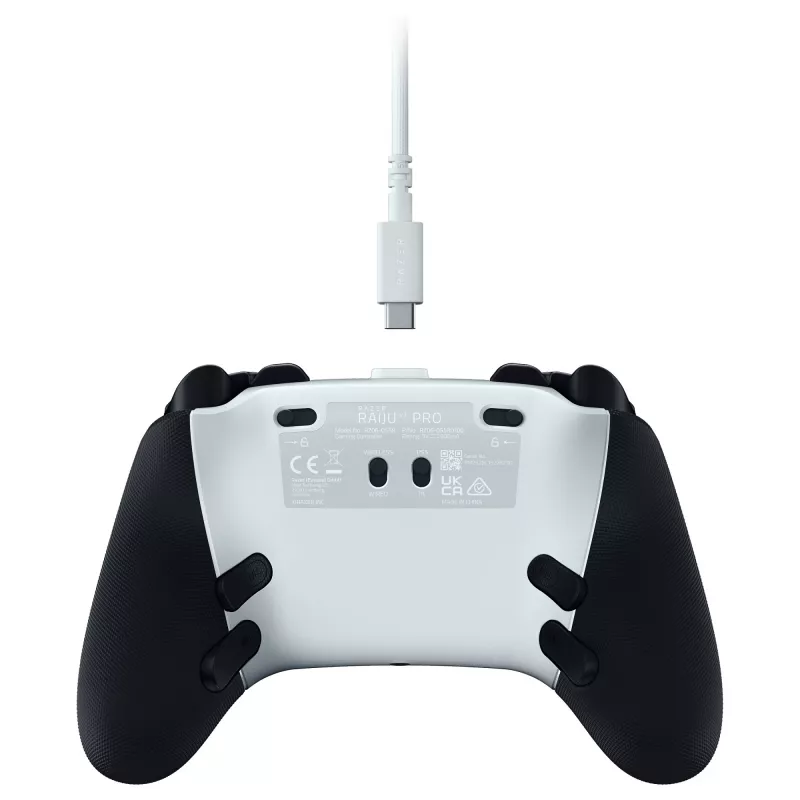 Razer Raiju V3 Pro draadloze PS5-/pc-controller, pro-knoppen, symmetrische indeling - wit