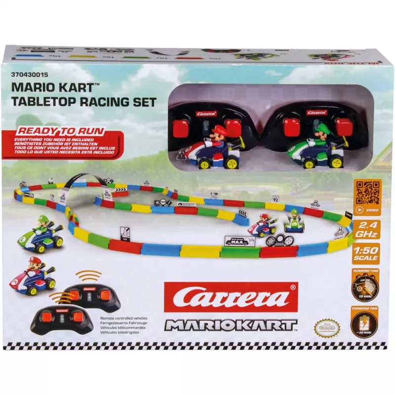CARRERA RC tafelrace Mario set 370430015 – 2,4 GHz tafelblad-RC Mario & Luigi