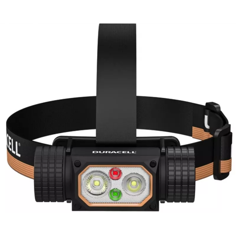 Hoofdlamp Duracell DH2000R geschenkbox – compacte zwart/oranje oplaadbare hoofdlamp