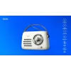 Draagbare radio SAVIO RS-02 — analoge FM-tuner, Bluetooth 5.3, USB-voeding, 3 W, wit